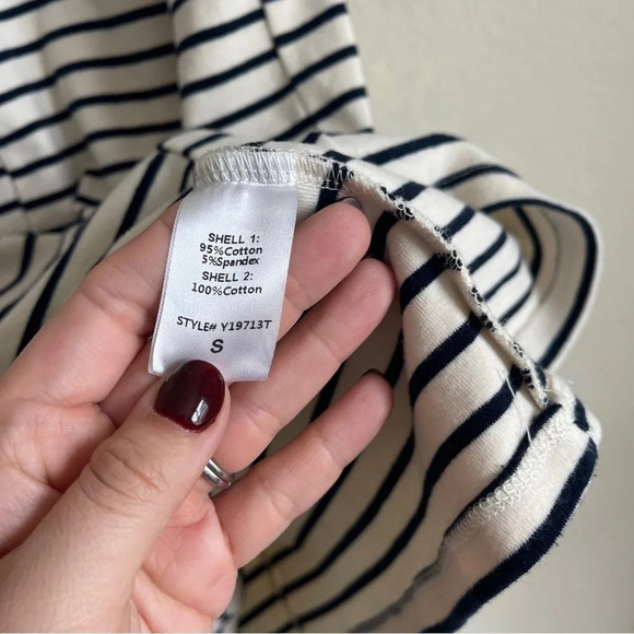 Tuckernuck Ashton Knit Polo Dress Ivory Navy Striped - Picture 4 of 5